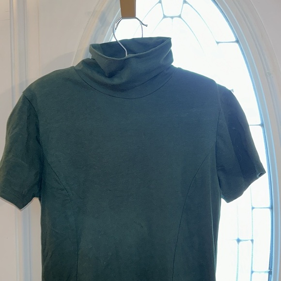 FOREVER 21 Vintage Style 90s Mock Neck Short Sleeve Green Dress Womens Size S - Picture 2 of 4